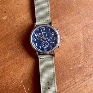 Timex Standard Chronograph with Archer Quick-Release Nylon Strap Olive/Khaki